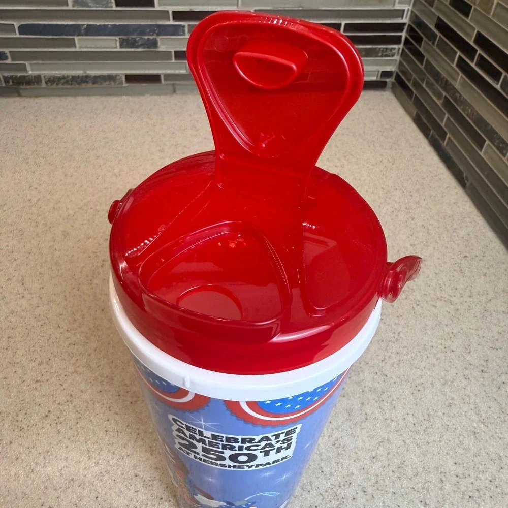 Hersheypark 2026 Souvenir Refillable Cup Tumbler w/ Handle USA 250th Anniversary